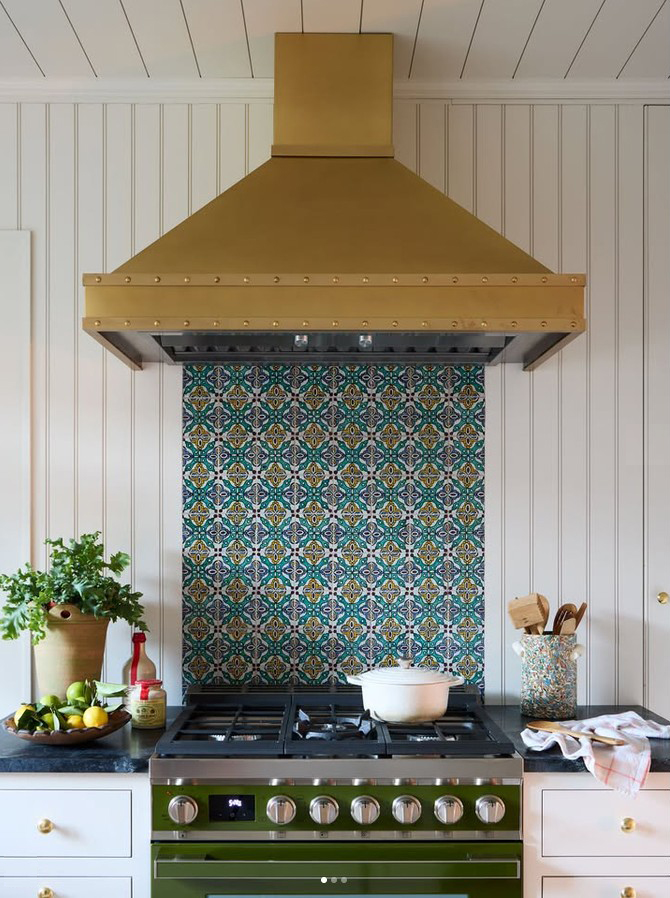 Mosaic House Moroccan tile Sonoma Multi 1-12-18-15-7 White Light Green Yellow Cobalt Blue Red  hand painted handpainted 